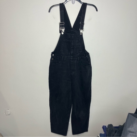 SHEIN black denim overalls size large - Picture 2 of 8